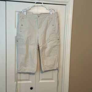Coldwater Creek capris with ties on the side. Size 18 W. Light Khaki color